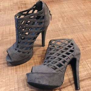 G by Guess Grey Platform Heels